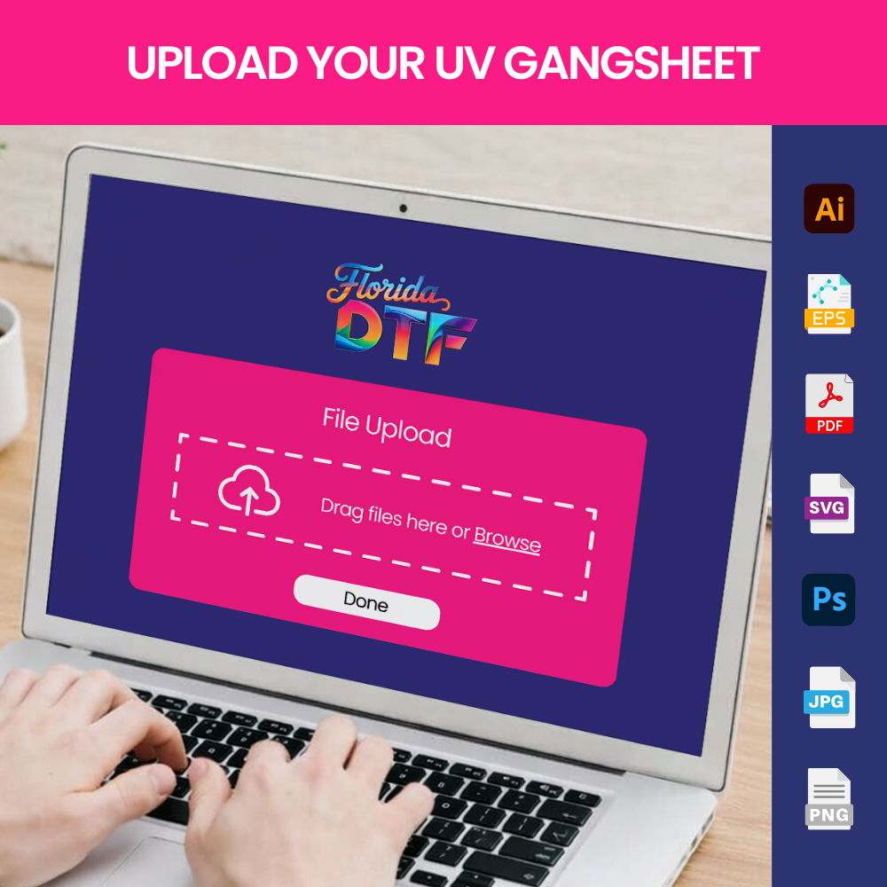 Upload Your UV DTF Gangsheet- Auto Print Ready File
